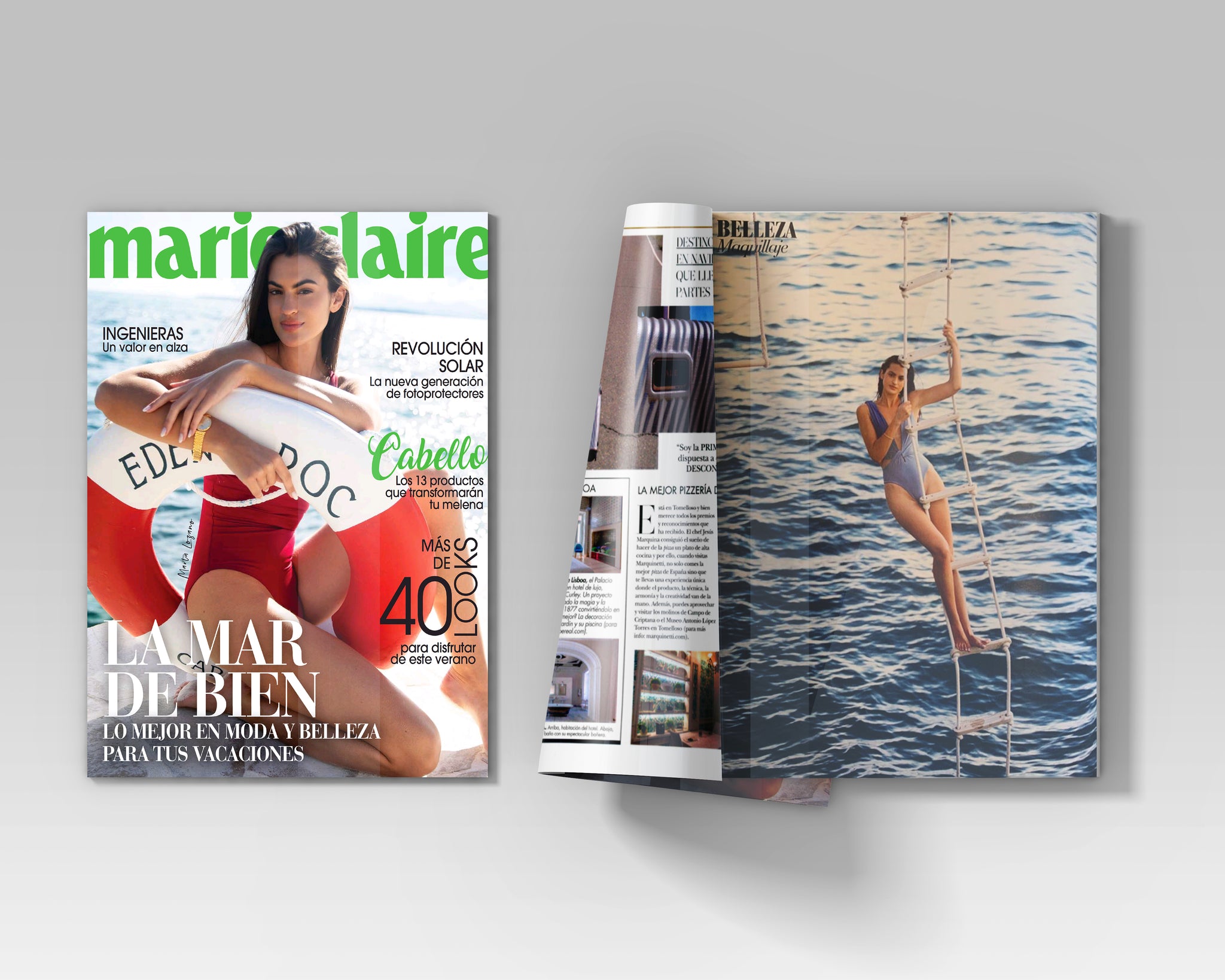 Nuestro Mrs Mirage Swimsuit Double Blue en la Revista Marie Claire