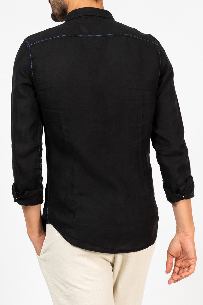 Mr Linen Shirt Black