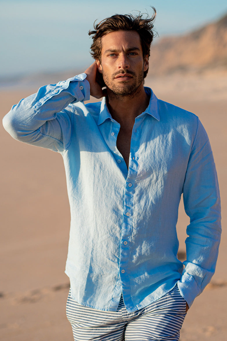 Mr Linen Shirt Blue Ocean