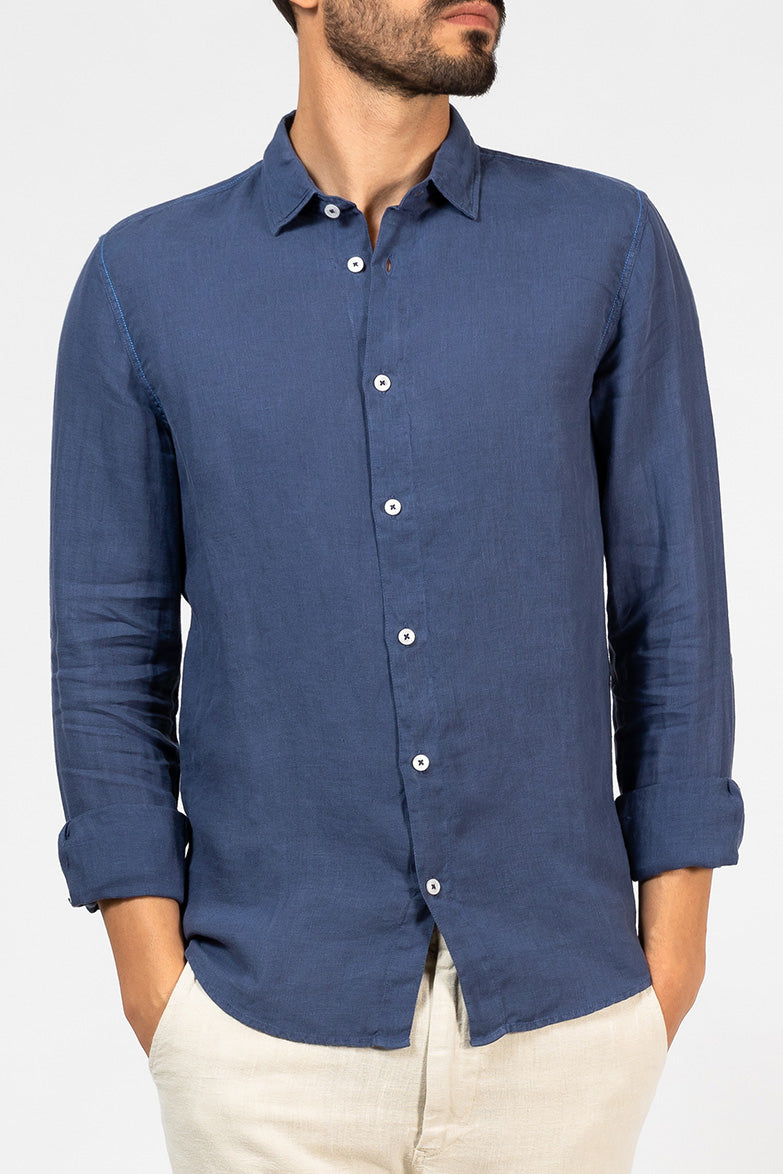 Mr Linen Shirt Blue