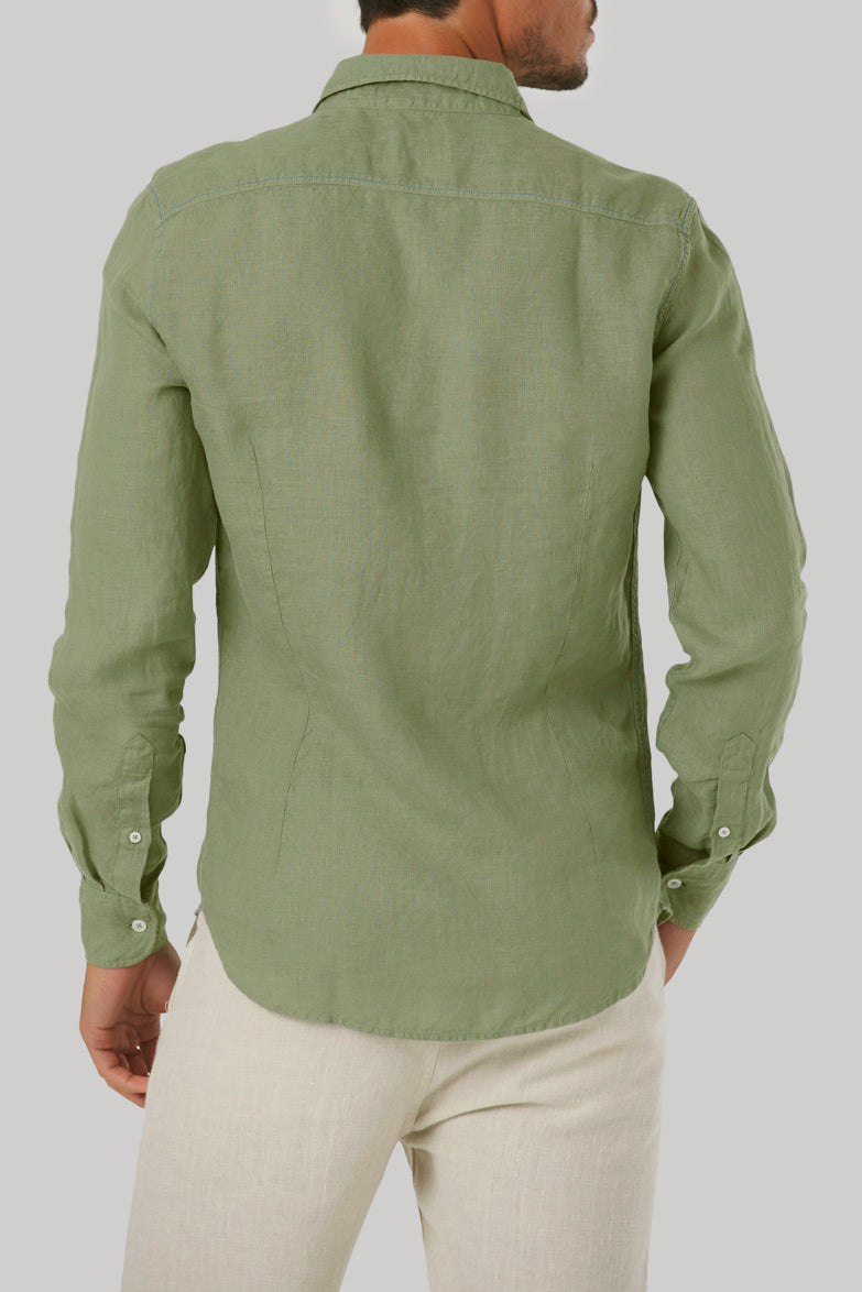 Mr Linen Shirt Militar Green