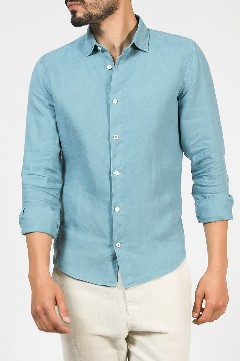 Mr Linen Shirt Palmgreen