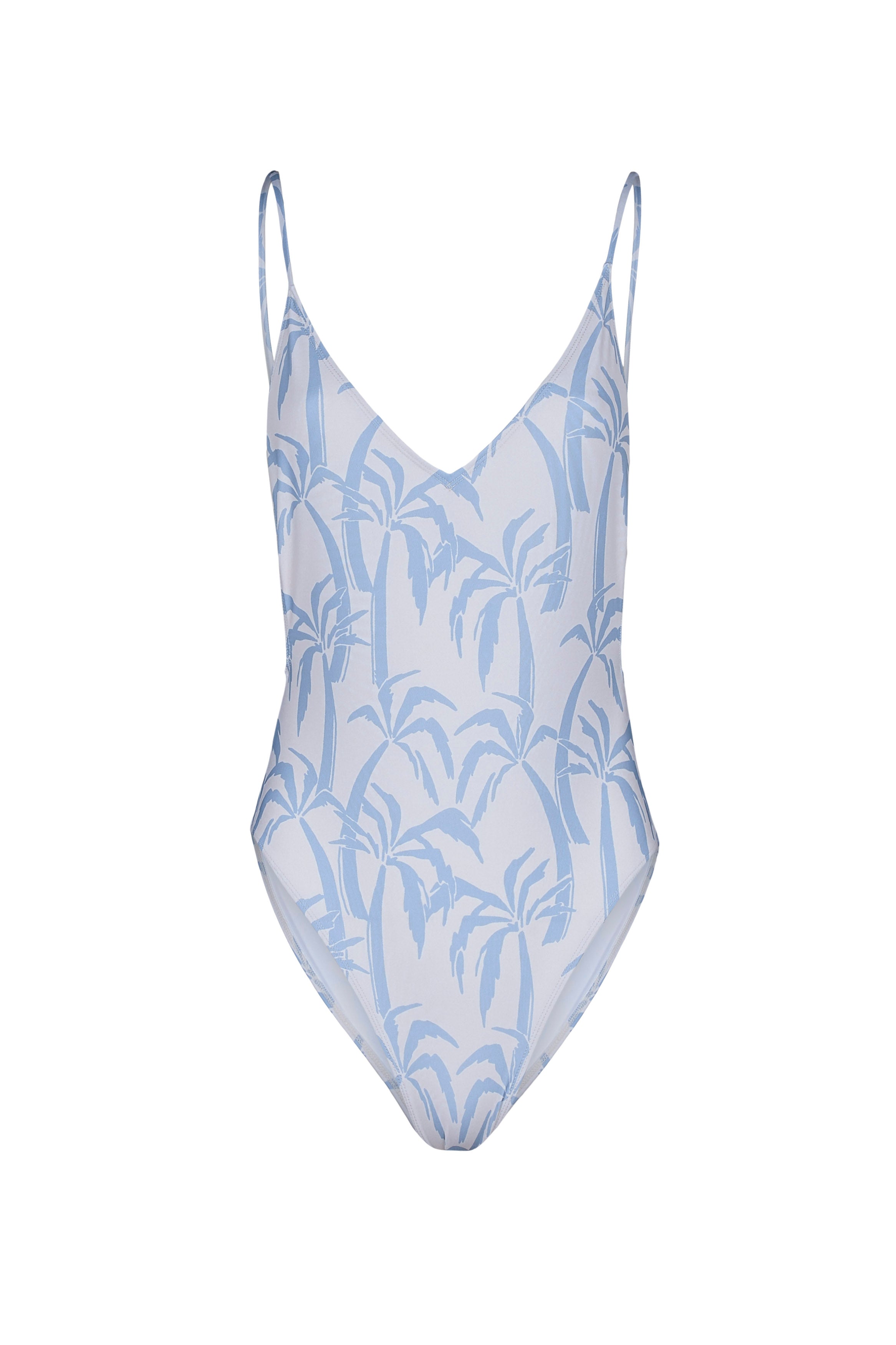 Mrs Rock Swimsuit Blue Palm Tree