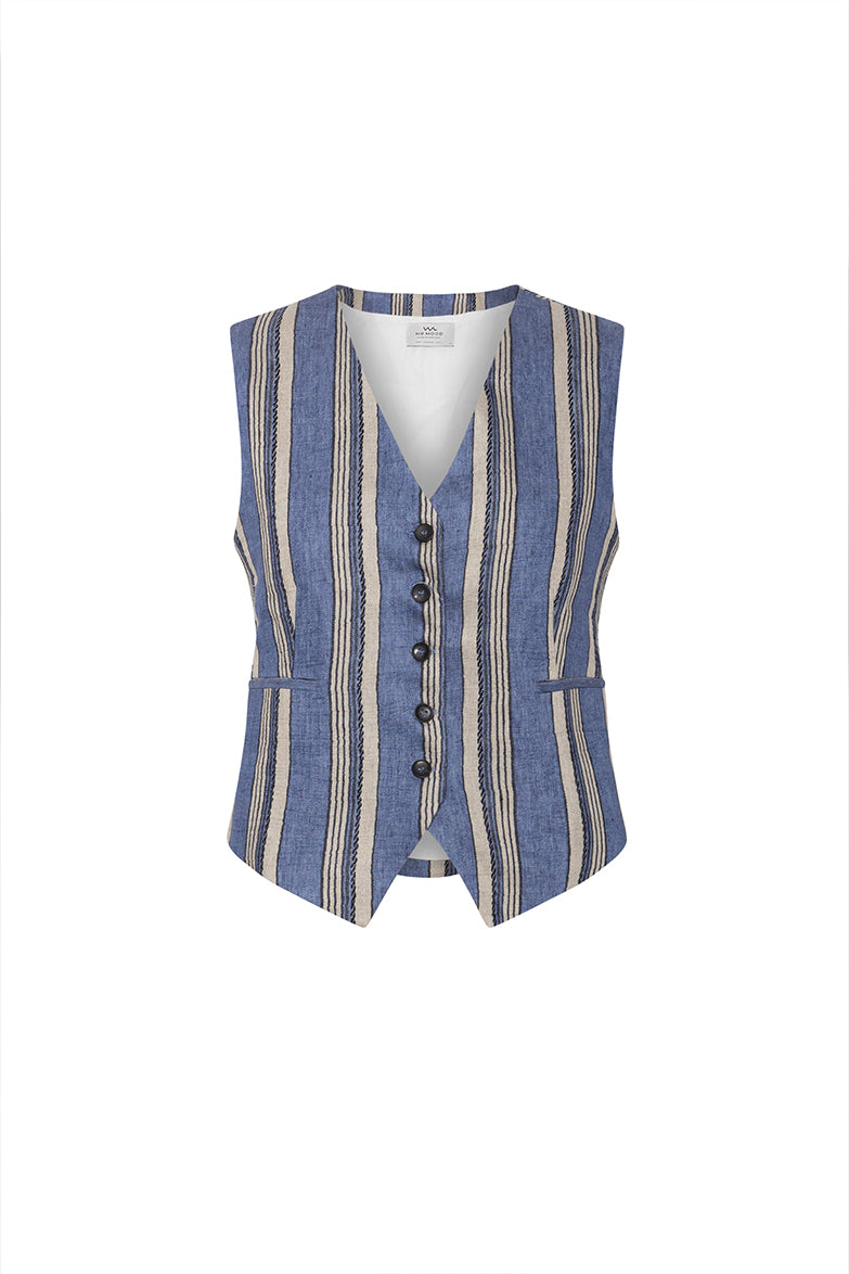 Mrs Sienna Vest Stripe Double Stripe