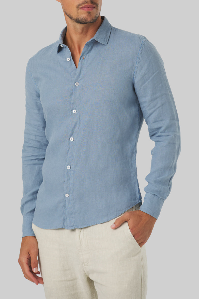 Mr Linen Shirt Sky Blue